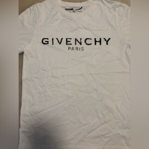 Givenchy White Tee with Black Logo